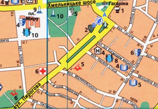 Схема рекламної площини за адресою Пирогова ул., 2 [№2]