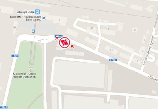 Схема рекламної площини за адресою Привокзальная ул.