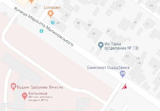 Схема рекламної площини за адресою Малиновского ул., 57