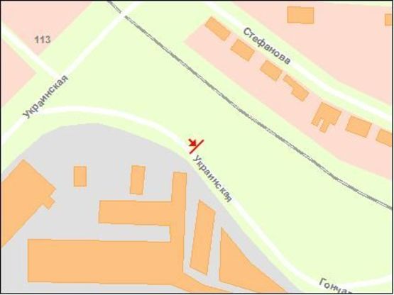 Схема рекламної площини за адресою вул.Українська  -  вул.Стефанова, ст.Б