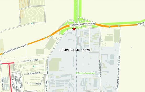 Схема рекламної площини за адресою Овидиопольская дорога /Промрынок "7км", ТЦ "Метро" №3