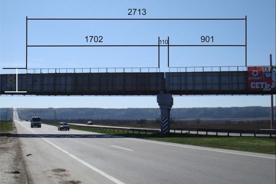 Схема рекламной плоскости по адресу Киевская трасса 70 км / Краснознамянка №2 (из Киева)