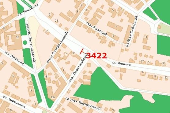 Схема рекламной плоскости по адресу Небесної Сотні вул. - Першопрохідців пров.