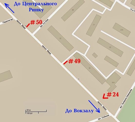 Схема рекламної площини за адресою пр.Мира,20 (ост."ул.Южная"), стА Схема рекламної площини за адресою пр.Мира,20 (ост."ул.Южная"), стА