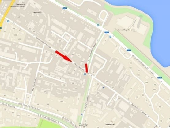 Схема рекламної площини за адресою вул. Князя Ярослава Мудрого - вул. Столярова Схема рекламної площини за адресою вул. Князя Ярослава Мудрого - вул. Столярова