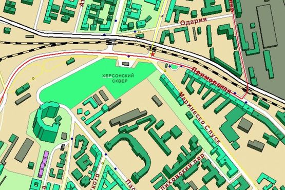 Схема рекламной плоскости по адресу ул. Черноморского Казачества / ул. Приморская