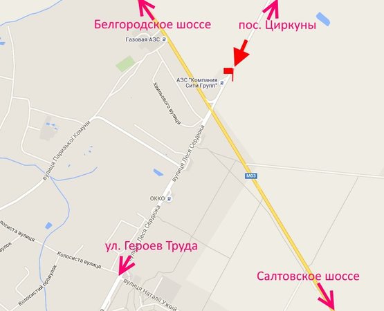 Схема рекламной плоскости по адресу ул. Леся Сердюка -окружная дорога -флажок №2 въезд в город со ст пос. Циркуны