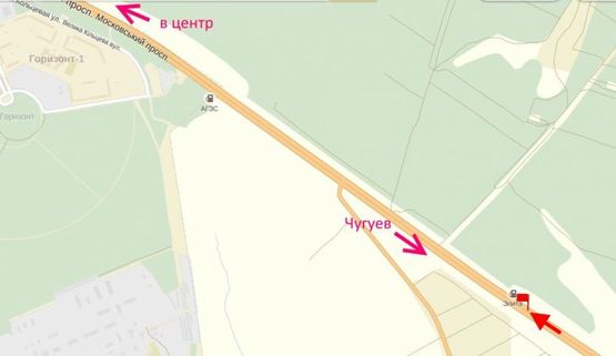 Схема рекламної площини за адресою Московский пр-т - Ростовская трасса -АЗС Аэлита-въезд в город