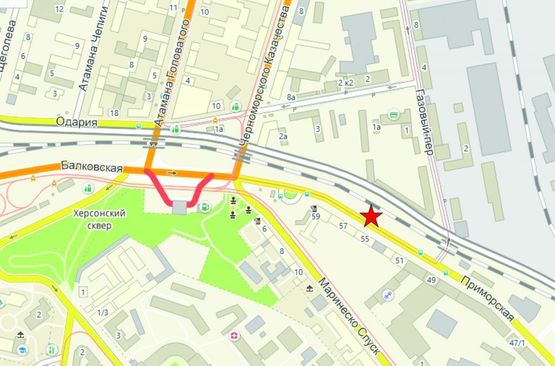 Схема рекламной плоскости по адресу ул. Приморская №55