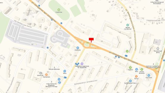 Схема рекламной плоскости по адресу Ул. Шолуденко, возле дома ул. Шолуденко, 6-В