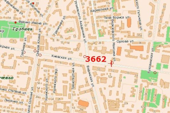 Схема рекламной плоскости по адресу Київська вул., 6 Схема рекламной плоскости по адресу Київська вул., 6