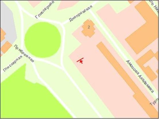 Схема рекламной плоскости по адресу Набережна магістраль -Дубовий гай, №1 (ближній), ст.А