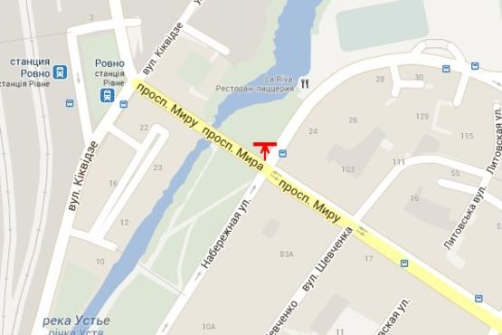 Схема рекламної площини за адресою Набережна вул. - Миру просп.