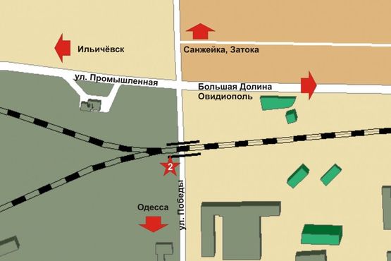 Схема рекламной плоскости по адресу Черноморск / ул. Победы №2 (въезд в город)