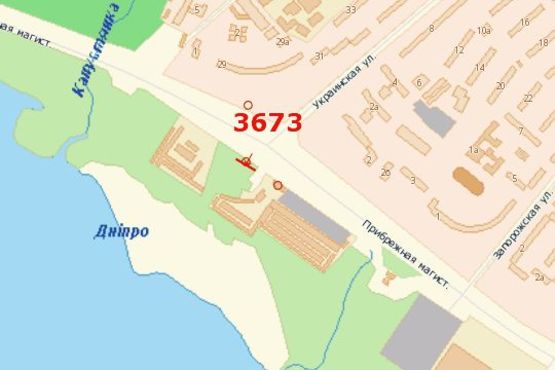 Схема рекламної площини за адресою Набережна магіст. - Українська вул.