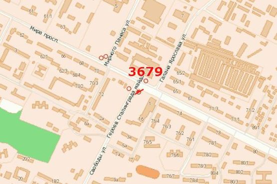 Схема рекламной плоскости по адресу Миру просп. - Свободи вул. Схема рекламной плоскости по адресу Миру просп. - Свободи вул.