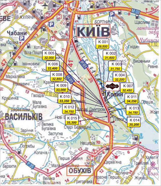 Схема рекламной плоскости по адресу трасса Киев-Обухов_км 35+300_правый // из Киева
