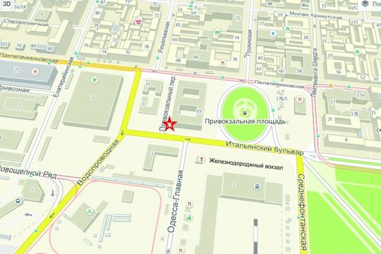 Схема рекламной плоскости по адресу Итальянский бульвар / Привокзальная площадь