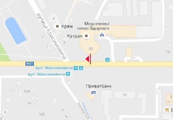 Схема рекламной плоскости по адресу Хмельницкое шосе (завод Аналог)