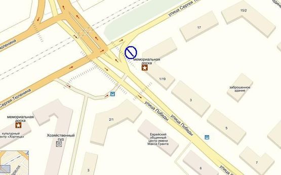 Схема рекламної площини за адресою вул.Перемоги - вул.С.Тюленіна (призматрон)