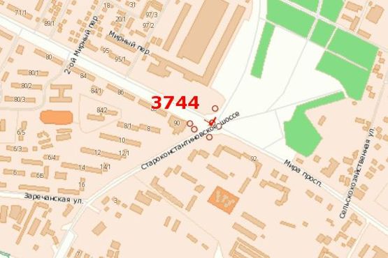 Схема рекламной плоскости по адресу Старокостянтинівське шосе - Миру просп. Схема рекламной плоскости по адресу Старокостянтинівське шосе - Миру просп.