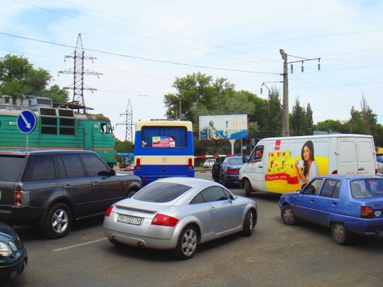 Схема рекламной плоскости по адресу Дальницкое шоссе / ул. Крайняя (Рынок) №1