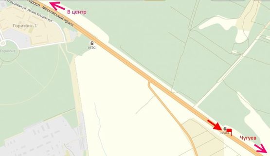 Схема рекламной плоскости по адресу Московский пр-т - Ростовская трасса -АЗС Аэлита-выезд из города