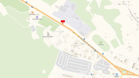 Схема рекламной плоскости по адресу Ул. Шолуденко, рядом с "Шиномонтажем"