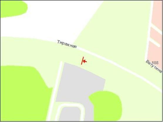 Схема рекламной плоскости по адресу вул.Тиражна -АЗС ТНК2 (вул.Ватутіна), ст.Б