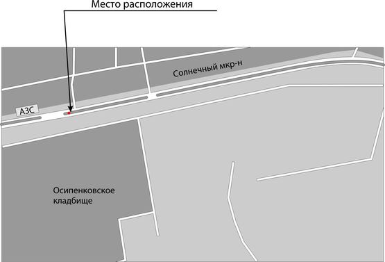 Схема рекламної площини за адресою Тиражная - АЗС Шелл