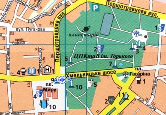 Схема рекламной плоскости по адресу Хмельницкое шоссе, 7 [№38]