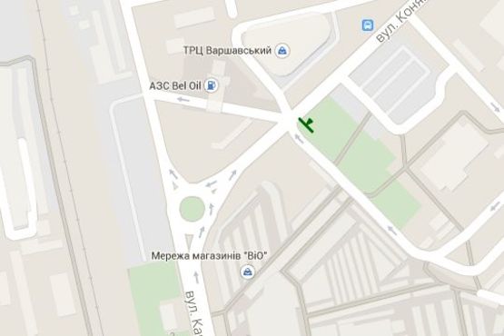 Схема рекламної площини за адресою Конякіна вул. - Карпенка-Карого вул., 1 Схема рекламної площини за адресою Конякіна вул. - Карпенка-Карого вул., 1