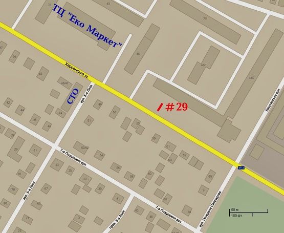 Схема рекламной плоскости по адресу Херсонское шоссе - ул.Генерала Свиридова, Выезд из города, стБ Схема рекламной плоскости по адресу Херсонское шоссе - ул.Генерала Свиридова, Выезд из города, стБ