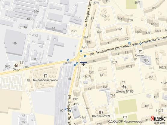 Схема рекламної площини за адресою Ильфа и Петрова - Вильямса 1 Схема рекламної площини за адресою Ильфа и Петрова - Вильямса 1