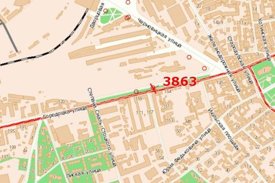 Схема рекламной плоскости по адресу Городоцька вул., 165 (від центру) Схема рекламной плоскости по адресу Городоцька вул., 165 (від центру)