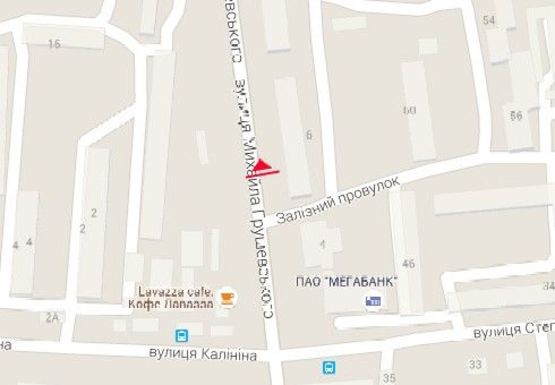 Схема рекламної площини за адресою Грушевского М. ул., 6