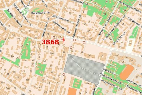 Схема рекламної площини за адресою Січових Стрільців вул., 78