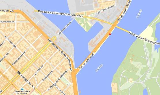 Схема рекламной плоскости по адресу Набережно-Рыбальская, 100м до Подольско-Воскресенского моста в сторону Героев Сталинграда