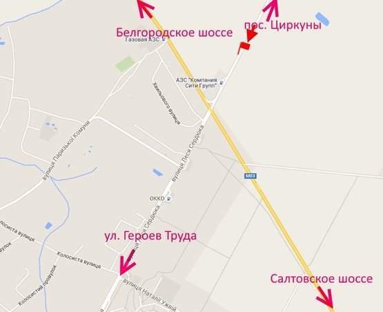 Схема рекламной плоскости по адресу ул. Леся Сердюка -окружная дорога-1- въезд в город со ст пос. Циркуны-низ