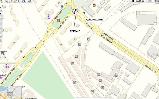 Схема рекламної площини за адресою Південне шосе (розподільча смуга) - пр.Металургів (напрямок руху до вул.Дігональної)