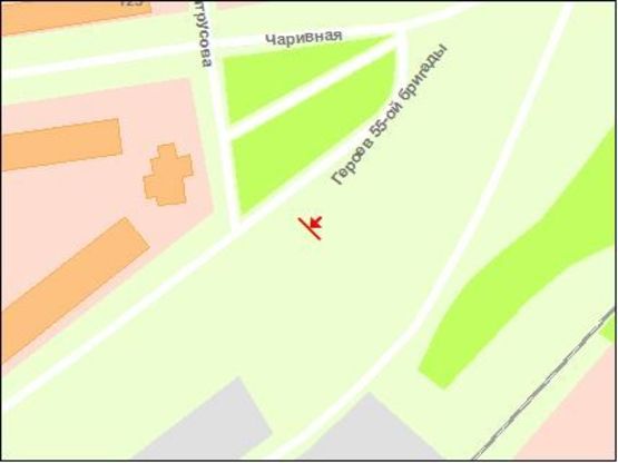 Схема рекламної площини за адресою вул.Чаривна — вул.Героїв 55 бригади, ст.Б