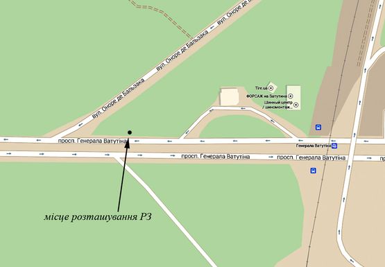 Схема рекламной плоскости по адресу пр.Генерала Ватутина перед выездом с ул.О.Бальзака Схема рекламной плоскости по адресу пр.Генерала Ватутина перед выездом с ул.О.Бальзака