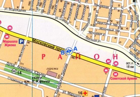 Схема рекламной плоскости по адресу Московский пр., 259 - Унецкий пер.
