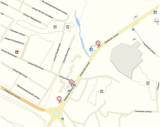 Схема рекламної площини за адресою ул. Киевская со стороны дома № 93 в районе остановки "ул. Калинина", сторона Б Схема рекламної площини за адресою ул. Киевская со стороны дома № 93 в районе остановки "ул. Калинина", сторона Б