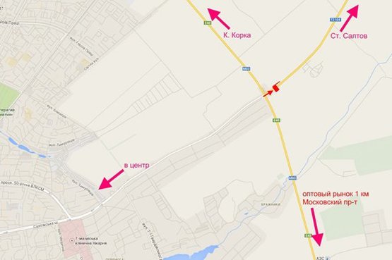 Схема рекламной плоскости по адресу Салтовское шоссе -развязка с окружной- выезд из города в ст. Ст. Салтова