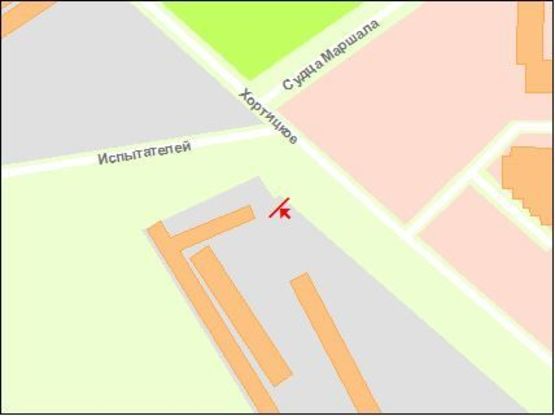 Схема рекламної площини за адресою Хортицьке шосе – район ринка, верхня площина, ст.Б