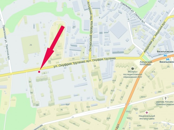 Схема рекламной плоскости по адресу ул.О.Трутенко,7 (к Окружной дороге, суперм.Метро и Эпицентр)