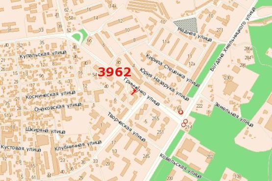 Схема рекламной плоскости по адресу Грінченка вул., 5 (до вул. Б. Хмельницького) Схема рекламной плоскости по адресу Грінченка вул., 5 (до вул. Б. Хмельницького)