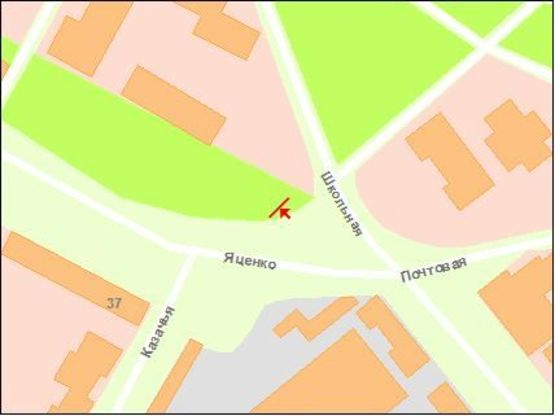 Схема рекламної площини за адресою вул.Козача -вул.Шкільна Схема рекламної площини за адресою вул.Козача -вул.Шкільна