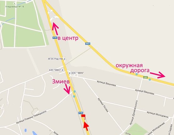 Схема рекламної площини за адресою Пр-т Гагарина -пос. Безлюдовка-флажок№2 (въезд в город)